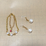 ☆ドール用  2連ネックレスとピアス セット