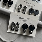 79✴︎［2点SET］✴︎@1,245円/Black/square×circle［イヤリング/ピアス］