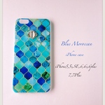 大人気！【iPhone6Plus 6sPlus】送料無料✴︎ソフトお素材✴︎Blue Moroccan iPhone case