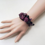  Sako さまご依頼品 黒と紫のボタンブレスレット  
