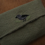 ホシガラス　刺繍ティッシュケース