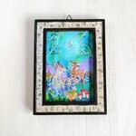 L版サイズの刺繍絵　白樺の森と鹿