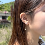147 痛くないイヤリング 淡く咲く紫陽花カラーのイヤリング｜アメジスト×アクアマリン×ローズクォーツ