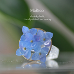 Blue紫陽花プラ板イヤーカフ