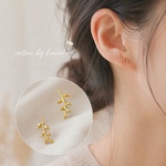 新作　シンプル　18K　高品質　繊細　上品　人気　お洒落　大人女子　ナチュラル　リーフ　SILVER925　ミニ　ピアス