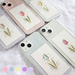 色が選べる✳︎ 淡色チューリップのスマホケース　iPhone17 iPhone16 iPhone15  iPhone16e アンドロイド　人気　かわいい　   GALAXY 花　iPhoneケース　
