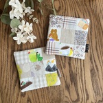 k様♡リクエストのお品　おやつ時間が楽しくなるコースター｜リバーシブル｜パッチワーク｜12×12cm