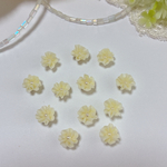 フリル  パール　花　デコパーツ  パステルイエロー　2