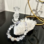 【白蛇の宝珠ブレス】幸運と浄化のお守り｜ブルーフローライト・ムーンストーン・水晶