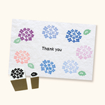 【2点セット】あじさいと葉っぱのミニスタンプセット（重ね押しを楽しめるゴム印）