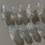 グミねこちゃんネイル｜GUMMY flower nekochan🌷💫｜グミ×ねこ×星｜スイーツ風｜ネイルチップ10本セット（サイズオーダー）