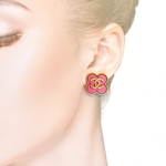 CHANELボタンリメイク　ピンク