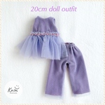 20cmドールのための パンツセットアップ purple dress tulle
