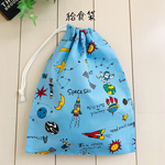 給食袋　巾着袋　片ひも　宇宙　ブルー