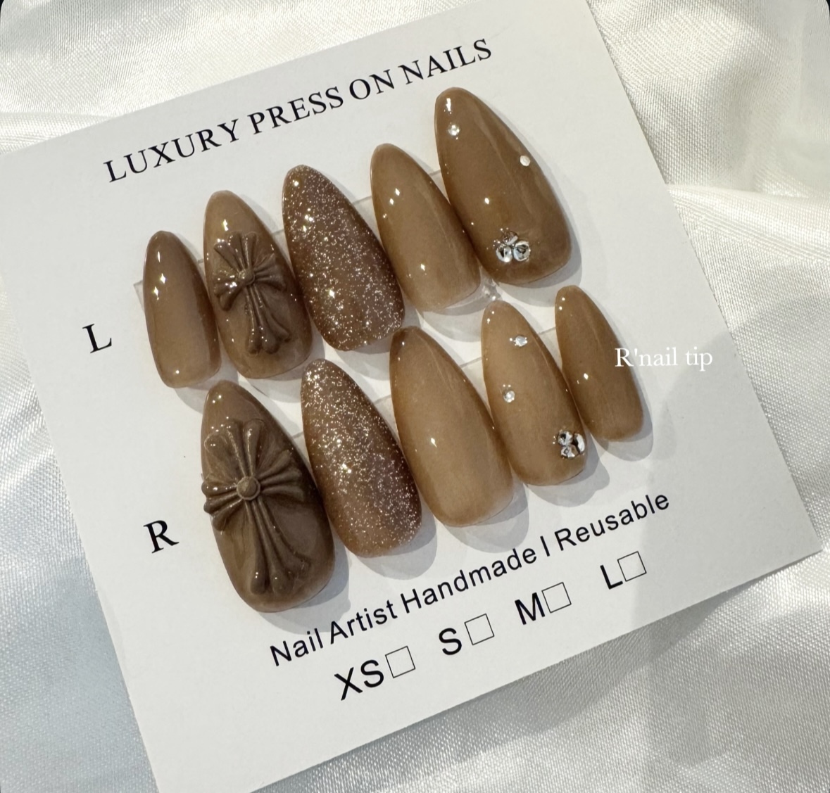 no.22 ハートネイル ワンホンネイル ボルドーネイル - R'nailtip 韓国