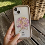 【全機種対応】かすみ草 ミニブーケ ミニカード付き ドライフラワー インナーシート iFace アイフェイス クリアケース