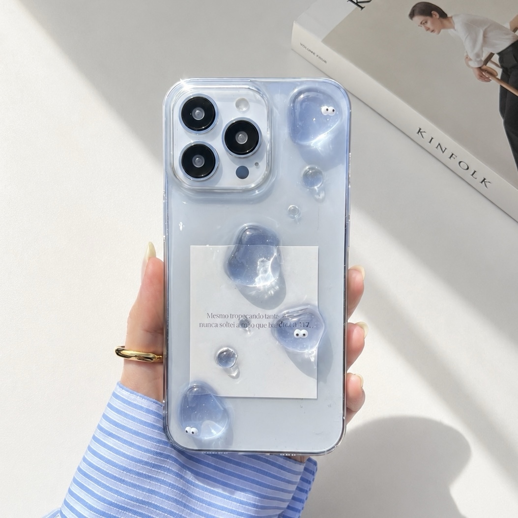 R4くらげケース クラゲモチーフ 透明感スマホケース ハンドメイド