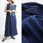 ラスト３　新作・夏ＰＲＩＣＥ　８０ｃｍ　PLEATS／プリーツ生地　いいとこどり！スカート ゆったりスッキリ細めAライン　ネイビーT42A