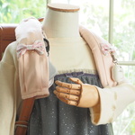 即納・完成品！【all-in-oneタイプ シェルピンク×Libertyウィルトシャーリボン】見守りにんじゃポケットパッド/BOT、みてねgps、みまもりウォッチャー、ケース