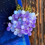 みずみずしい 紫陽花のヘアピン 髪留め グラデーション 星空色
