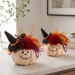 カボチャ頭のミニハロウィンアレンジ