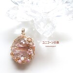 ガーデンクォーツぺンダント（ワイヤージュエリー☆ワイヤーアクセサリー☆ワイヤーラッピング天然石ネックレス☆KuthumistyleⓇ☆クツミスタイル）