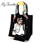 🖤キャンバストートバッグ👜サングラスのセレブヨーキーちゃんがこんにちは🐕🩷モノトーンデザインで大人可愛い映えアイテム🤍