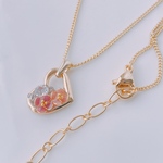 ［受注制作］花結びハート♡ネックレス〈ピンク〉