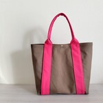 ☆chiytaka様専用☆トートバッグLL(持ち手斜め) スモーキーブラウン×ショッキングピンク  倉敷帆布