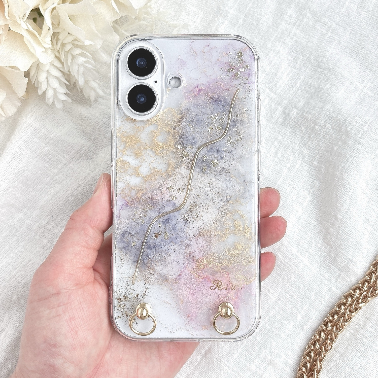 名入れ♡ニュアンスアートペイント✨キラキラフレーク入り⭐︎iPhoneケース♡ 週間ランキング14位 】キラキラ ニュアンスiPhoneケース スマホケース