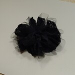 チュールとレースのふわふわシュシュL（JetBlack）