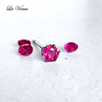 ✴︎薔薇の吐息✴︎ つけっぱなしOK 宝石質 天然 ルビー 一粒 ピアス 3mm 316 サージカルステンレス 片耳用 金属アレルギー対策 スタッド 7月誕生石【14KGF 変更可】