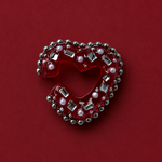 HEART earcuff ( Decoration heart ・Imperial red )// 片耳用 