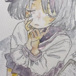 名誉の消去 ポストカードサイズ 一点物 オリジナル手描き原画イラスト