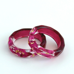 レジン リング 指輪 ◆ Sweet Gem Ring [ベリーフィズ] 赤 クリア 金箔 ドライフラワー