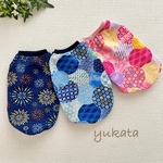 【犬服】浴衣風タンクトップ（手まり・花火）｜夏祭り・和柄・通気性◎