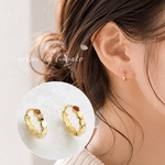 新作　シンプル　18K　お洒落　大人女子　繊細　上品　人気　波波　ギザギザ　デザイン　SILVER925 　ミニ　フープピアス　