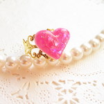 キラキラハートの指輪＊pink(フリーサイズ)