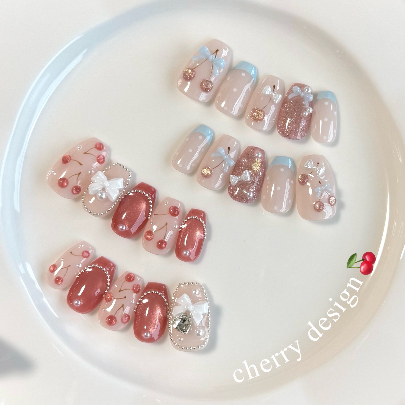 no.12〗さくらんぼネイル🍒｜赤｜ボルドー｜秋ネイル｜冬ネイル