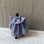 ♡１１㎝ドールサイズ♡おちびちゃんの♥フリルワンピ♥【ブルー】リボン付き