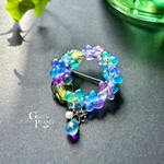 【紫陽花のサークルブローチ】〔受注制作〕　レジンアクセサリー