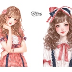 🇫🇷トリコロールガール A6ステッカー4枚セット🇫🇷（ハーフ） No.S013　女の子イラスト コラージュ素材 Mireiオリジナル　女の子ステッカー　人物ステッカー ガーリー 手帳デコ