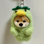 カッパの着ぐるみ柴犬🥒キーホルダー（羊毛フェルト）