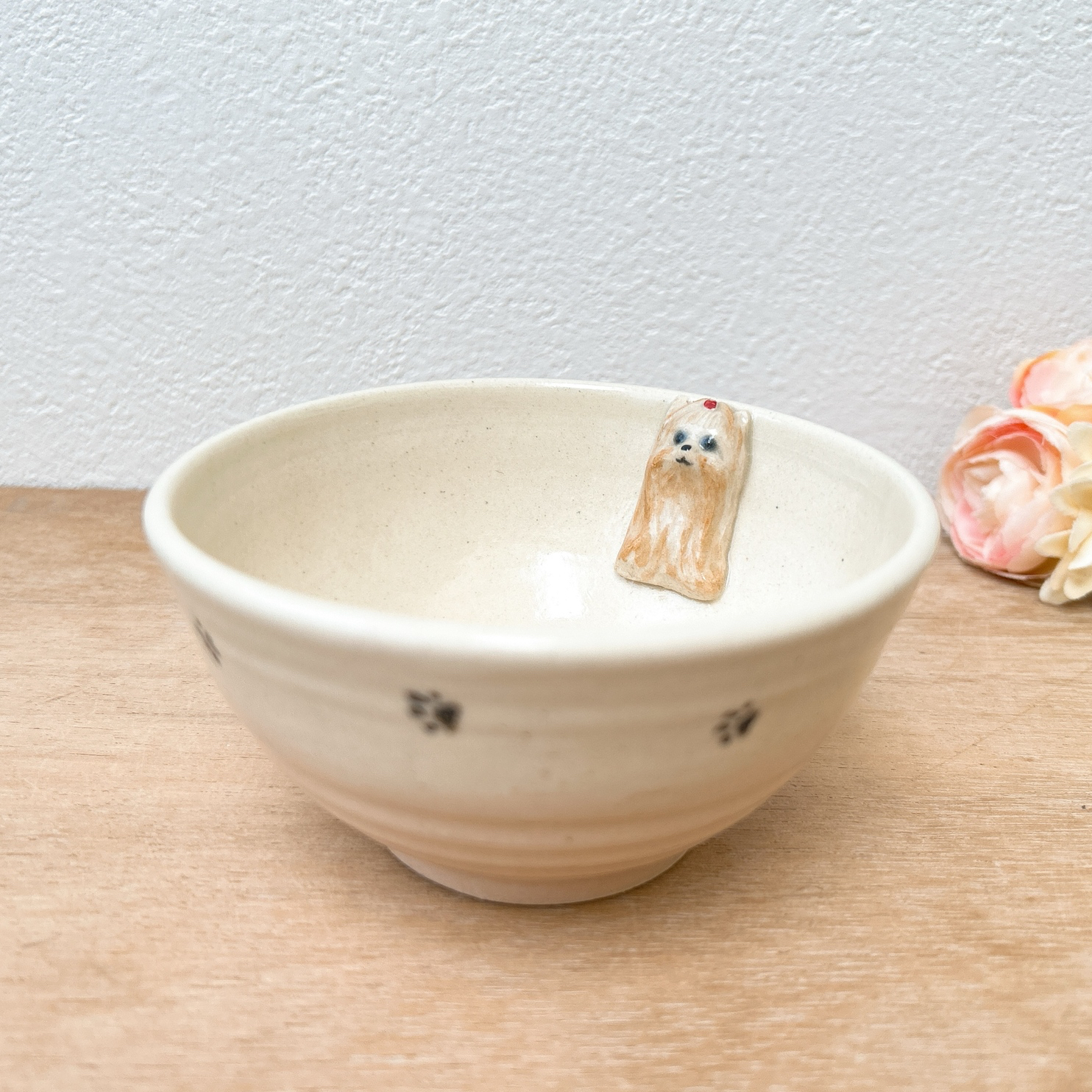 フレンチブルドッグのお皿（ホワイト） - 陶器のことり GALLERY