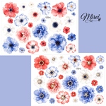 《トリコロールガール》　お花コラージュシートセット🇫🇷コラージュ素材 Mireiオリジナル　ガーリー　フレンチガーリー　手帳デコ