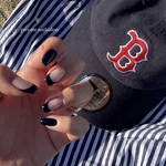 no.126 navy one color × french nailtip ネイビー フレンチ ワンカラー