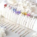 【新作】十二ヶ月の花とパールのブレスレット＊金色(ギフト、花、プレゼント