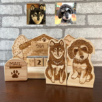 【受注制作】復活<2匹用>＊木製　愛犬のサイコロカレンダー