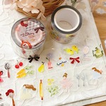 ★6月新入荷★[Meow Illustration] [ME-046] 烘焙店的小日子 A Day at the Bakery ダイカットクリアPETテープ 切り売り