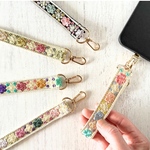 インド刺繍リボン ハンドストラップ スマホストラップ マカロンカラー 細め